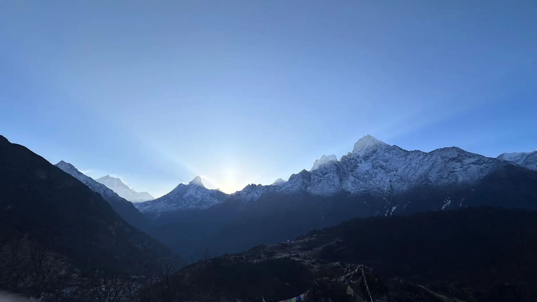 Prayer flags over the Himalaya